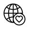 Global favorite vector line icon