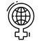 global feminism line icon, sign and symbol icon