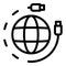 Global fiber internet icon outline vector. Wire speed