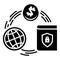 Global finance circle icon, simple style