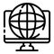 Global finance system icon, outline style