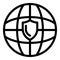 Global fraud protection icon, outline style