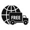 Global free shipping icon, simple style