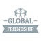 Global friendship logo, simple gray style