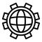 Global gear printing icon outline vector. Printer industry