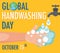 Global Hand washing Day logo with hands washing and water from tap