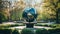 Global Harmony: Giant Globe Monument Stands Tall in the Park