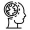 Global head sociology icon, outline style