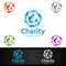 Global Helping Hand Charity Foundation Creative Logo for Voluntary Church or Charity Donation