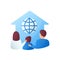 Global homeschooling flat icon