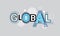 Global International Creative Word Over Abstract Geometric Shapes Background Web Banner