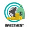 Global Investment Vector Design With Globe, Gold Coins And Money