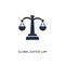 Global justice law icon. simple element illustration. isolated trendy filled global justice law icon on white background. can be