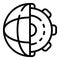 Global learning gear icon, outline style