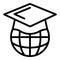 Global learning language icon, outline style