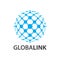 Global link. Globe world line logo concept design. Symbol graphic template element