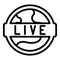 Global live stream icon, outline style