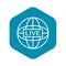 Global live video blog icon, outline style