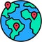 Global location, Telecommuting or  remote work icon