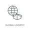Global Logistic linear icon. Modern outline Global Logistic logo