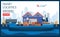 Global logistic service concept with Marine port, export, import, warehouse business and transport. Vector illustration eps10