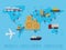 Global Logistic, shipping and service worldwide delivery world map concept