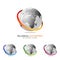 Global logo with ring sphere and digital world motion vector logo design