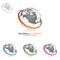 Global logo with ring sphere and digital world motion vector logo design