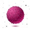 Global mesh sphere. Abstract geometric pink shape with spherical severed off triangular faces.