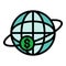 Global money broker icon color outline vector