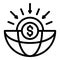 Global money estimate icon, outline style