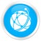 Global network icon premium cyan blue round button
