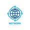 Global network - vector logo design. Technology concept sign. Electronic digital symbol.