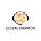 Global operator logo vector design illustration icon