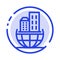 Global Organization, Architecture, Business, Sustainable Blue Dotted Line Line Icon