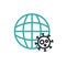 Global pandemic alert line icon, vector illustration