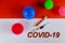 Global pandemic with coronavirus COVID-19 global coronavirus tube infected blood sample