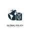Global Policy icon. Monochrome simple Policy icon for templates, web design and infographics