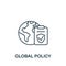 Global Policy icon. Monochrome simple Policy icon for templates, web design and infographics