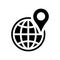 Global position, location icon / black color