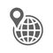 Global position, location icon / gray vector