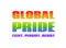 Global pride rainbow color text. Vector banner for lgbt pride month 2020