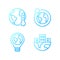Global problems pixel perfect gradient linear vector icons set