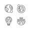 Global problems pixel perfect linear icons set