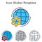 Global Progress flat icon design for infographics and businesses