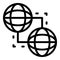 Global radio network icon, outline style