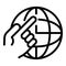 Global relocation icon, outline style