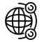 Global remote access icon, outline style