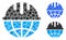 Global safety helmet Composition Icon of Spheric Items