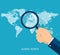 Global search concept in flat style. Vector illustration